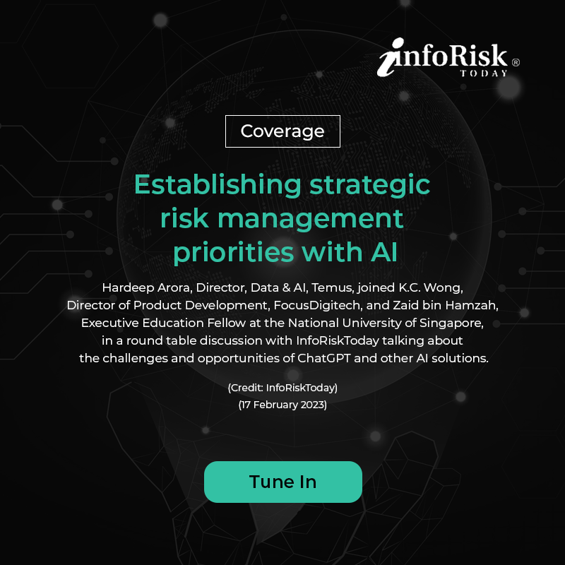 Coverage InfoRiskToday: Establishing strategic risk management priorities with AI